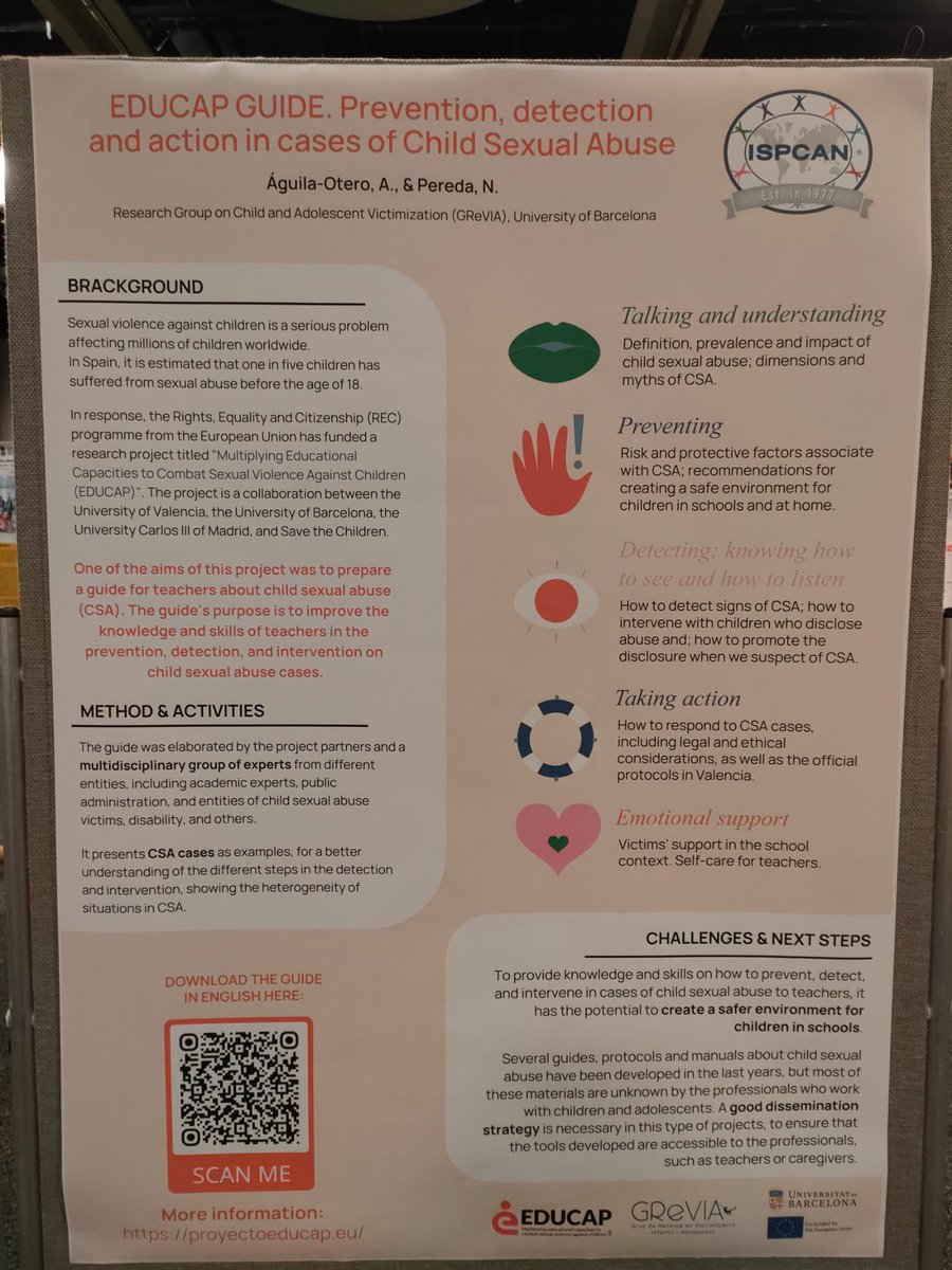 NGrevia's tweet photo. El GReVIA también se encuentra presente en el ISPCAN Edinburgh Congress con algunos de los proyectos en los que estamos trabajando. 

Es muy importante compartir con colegas de otros países nuestro trabajo, revisando lo que hacemos y aprendiendo de lo que otros hacen.

@ISPCAN https://t.co/r6llyJDRNx