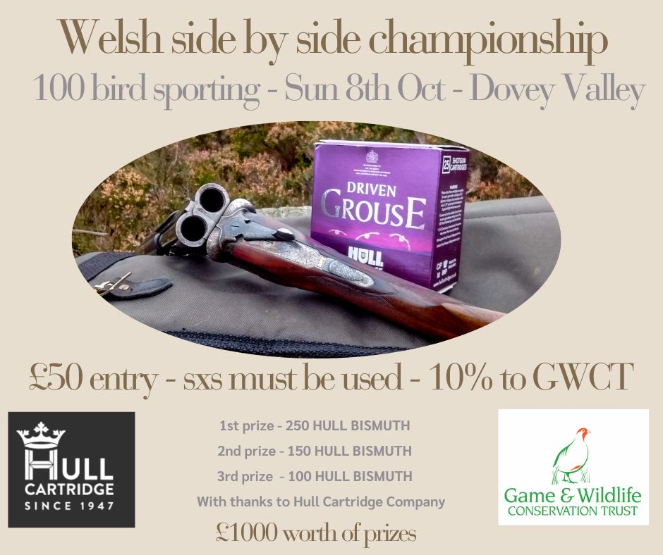 🏆Welsh Side by Side Championship 🏆Pencampwriaeth Ochr yn Ochr Cymru 📍Dovey Valley Shooting Ground, Machynlleth 🗓️8 Hydref 2023 ⏰10am start 💷£50 y pen / per person 10% i | to @GwctWales 📷Archebwch | Book 01650 511252 @Gameandwildlife Please share / Rhannwch ogydd