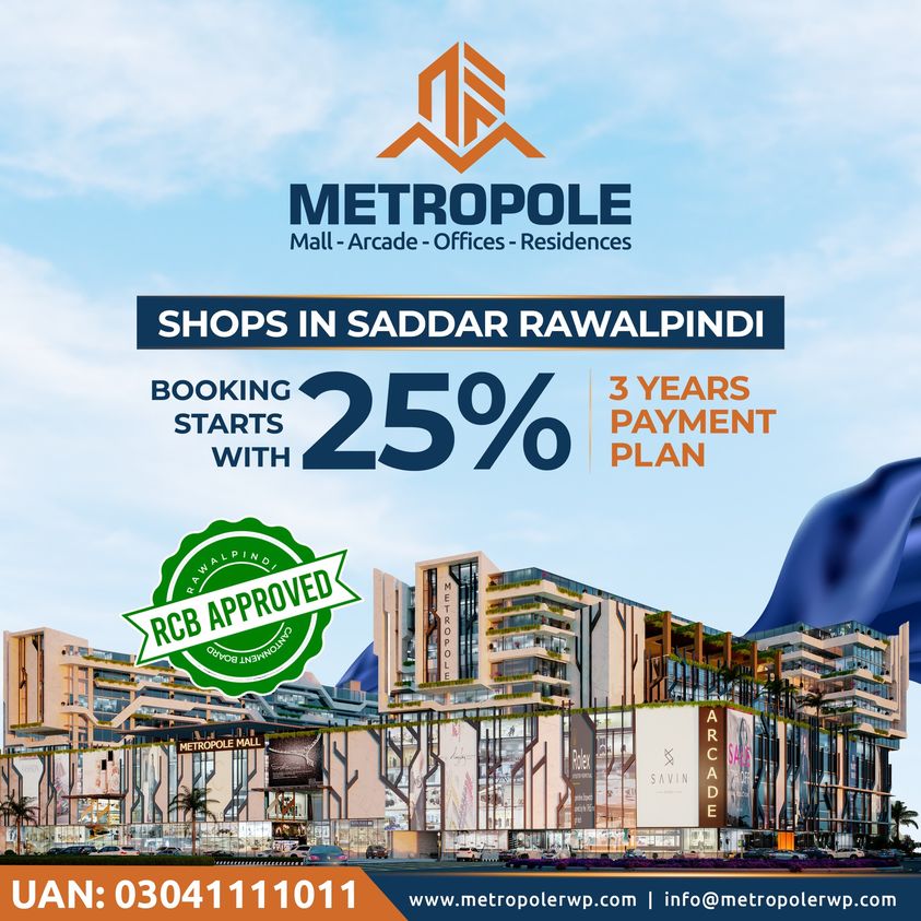 MetroPolepk's tweet photo. Own a shop in Saddar, Rawalpindi! 🏢✨ Start Booking at 25%! #PrimeLocation #BusinessOpportunity #InvestSmart #metropolerawalpindi #shopsatmetropole #metropoleshops #metropolearcade https://t.co/0WNz9HffO4