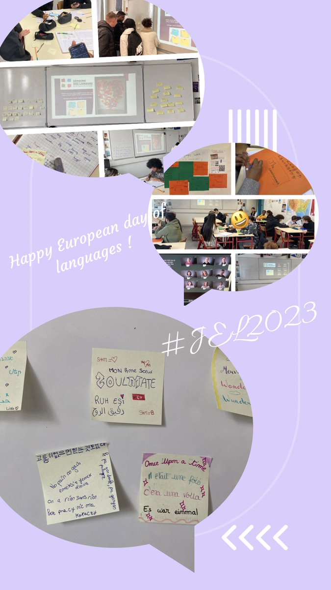 Happy European day of languages from my students at <a href="/JJRSarcelles/">Lycée Jean-Jacques Rousseau de Sarcelles</a> 🌎🇬🇧🇪🇸🇮🇹🇩🇪let’s celebrate languages #jel2023 @Angl_Versailles <a href="/LV_Versailles/">Langues-Versailles</a>