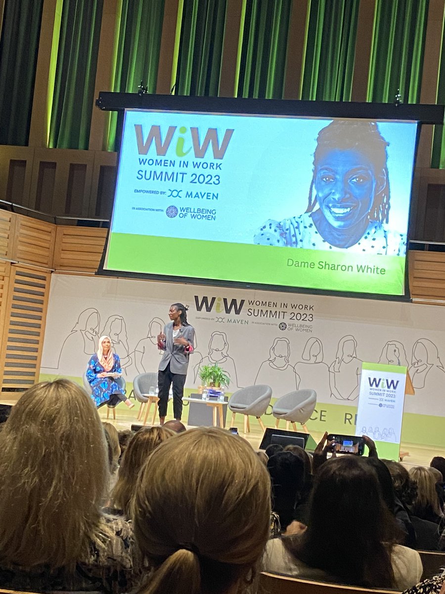 Fantastic session with Dame Sharon White, discussing the role of mentors in achieving your best at work, and the need for flexibility at work and shared domestic burdens. Last point: choose your partner well! #womeninworksummit2023
