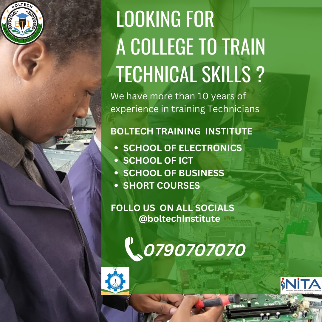 Home of Technicians <a href="/BoltechCollege/">Boltech Training Institute</a> October Admissions ongoing #skills