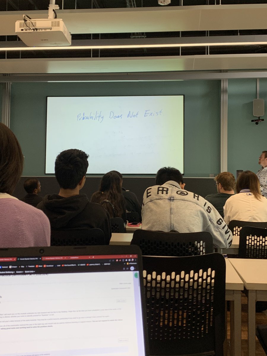 bigfishting's tweet photo. first uni lecture and bloke comes out with this: https://t.co/c49RLvfDeR