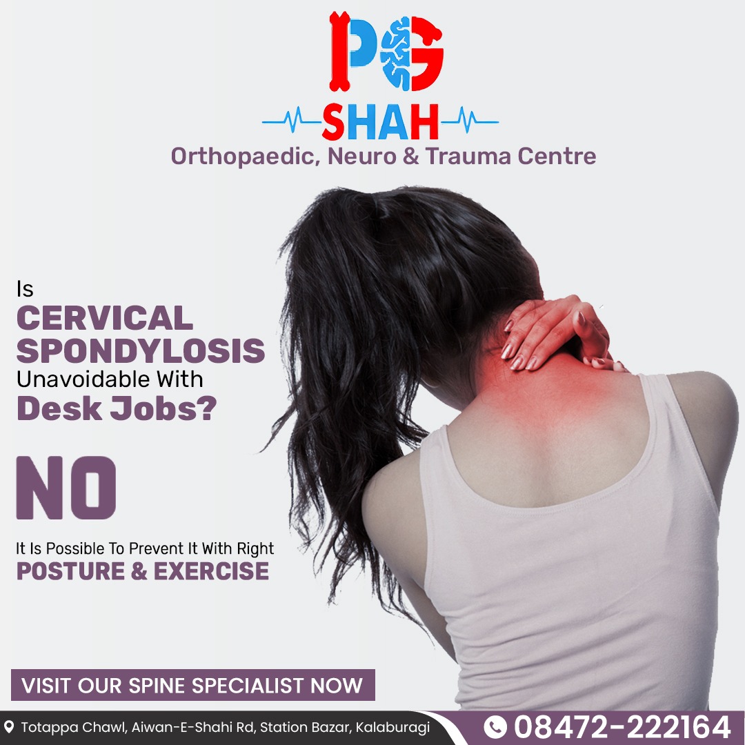 DrPGShah's tweet image. Cervical spondylosis affects more than 85% of adults over the age of 60. Visit PG SHAH HOSPITAL right away. Call us at 8472 222 164.

#cervicalspondylosis #spinaldisc #osteoarthiritis #deskjobs #posture #pgshah