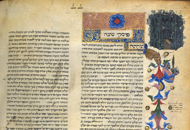 Are you building a 'sukah'? Take inspiration from this beautiful image of a 'sukah', 'etrog' and 'lulav' from a 14th C manuscript of The Decisions of Isaiah di Trani the Younger #HebrewProject #LetsGetDigital #Sukot #IsaiahdiTranitheYounger #Etrog #Lulav bl.uk/manuscripts/Fu…