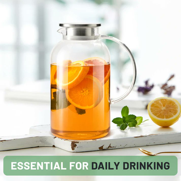 SUSTEAS_'s tweet image. 2.2L/75oz large capacity, enough for a big family and homemade beverage needs.

Supreme material(heat resistant borosilicate glass &amp;amp; 18/8 stainless steel is for durability and safety.
#glasspitcher #waterpitcher #susteas #homemadebeverage