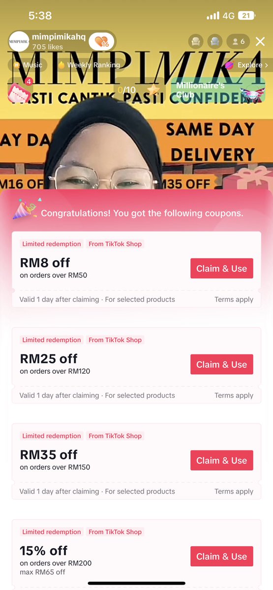 Fuh tiktok shop bagi Payday Sale voucher. 
Beli RM50 auto tolak RM8

Ayuh! Bagi yang baru nak cuba or nak restock ini masanya ❤️

vt.tiktok.com/ZSNeExRWM/