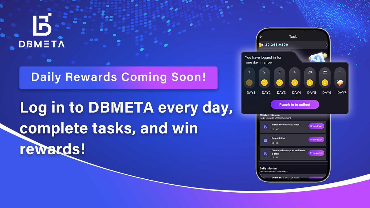 SiarKasih's tweet photo. DBMETA - Metaverse Mining Platform
DBMETA new version is already online! Update and explore the new reward system now๐คฉ๐คฉ๐คฉ
Download DBMETA to get started:
๐https://t.co/yPBTnnqq2a
๐Reff Code : 616859
#DBMETA #NFT #Metaverse #Web3 #BTCUSDT https://t.co/zY6mR9Ceto
