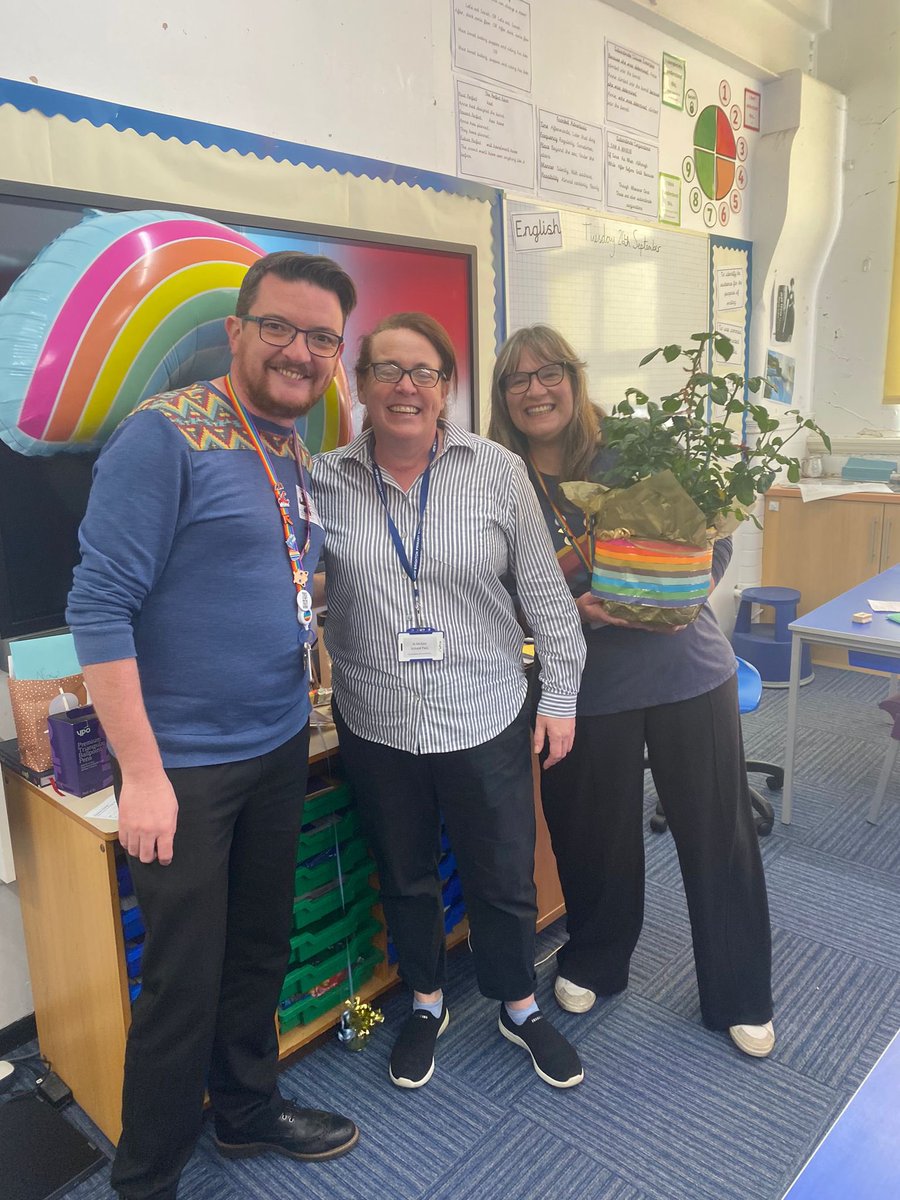 WeAreCastleway's tweet photo. Today is a very special ‘golden’ birthday for the one and only Mrs. McGee so Mrs. Kirk and Mr. M decided to surprise her at her new school to wish her a very happy birthday from all at #TeamCastleway! #HappyBirthday Mrs. McGee! #WeAreCelebrating #WeAreCastleway https://t.co/nIpewIkfR6