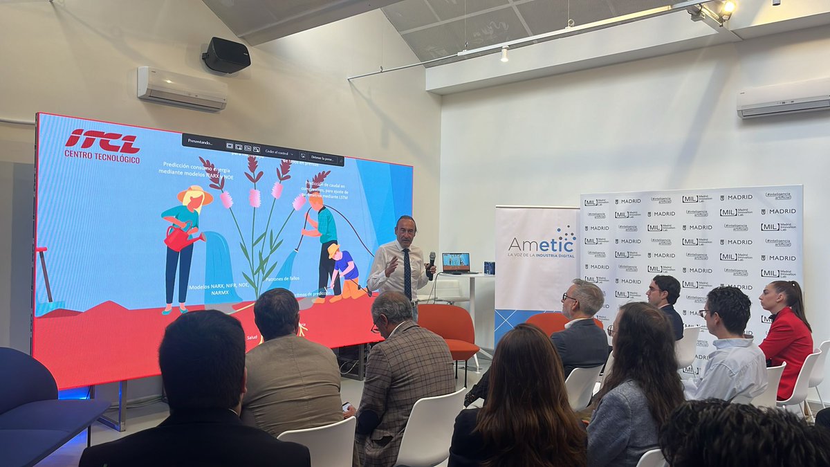 _ITCL's tweet photo. Jornada de presentación de capacidades y casos de uso de aplicación de #algoritmos #predictivos organizada por @AMETIC_es #mapaCapacidades #InteligenciaArtificial https://t.co/QOngwzSzpj