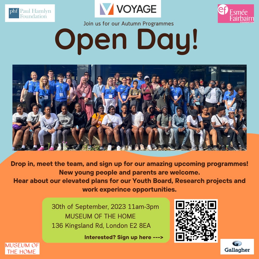 Voyage launches its autumn programmes for young leaders on 30th Sept 2023. We are open to new young people under 16 years so why not pop down and find out more. We are also open to parents and professionals popping in, see you at the Museum of the Home from 11am!