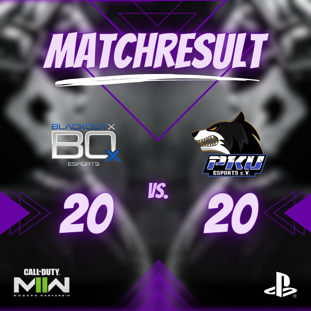 ☆ Matchresult ☆ 

Am Sonntag traf unser Hardcore Team auf das Team von Blackoutx Shadow. 
Wieder mal gab es ein knappes Match, mit einem Unentschieden als Resultat für beide Teams.

#pku #pkuesportsev #pkufamily #esport #eSports #CallofDuty #CallofDutyModernWarfare2 #desbl