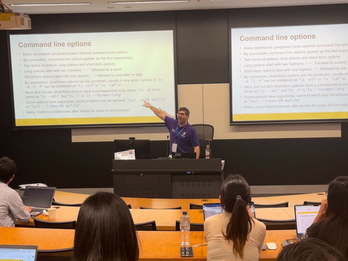 ResBazSyd's tweet photo. Day 1 of #ResBazSydney2023 - John Zeitseff from @UNSW's ResTech teaching the fundamentals of Linux and HPC on NCI Gadi https://t.co/WK4rF7OGxm