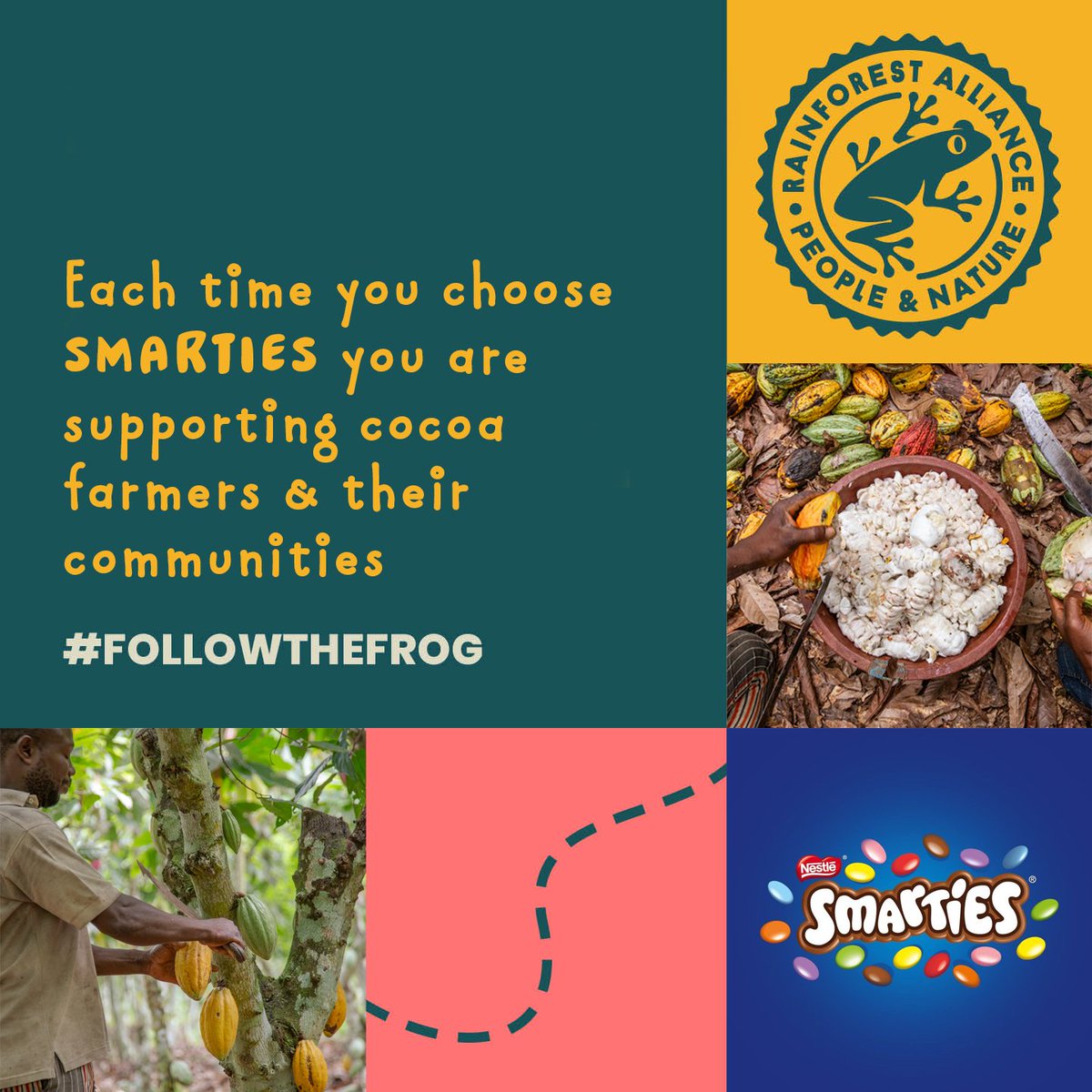 This week we’re celebrating the Rainforest Alliance #FollowTheFrog campaign! 🐸 @RnfrstAll_UK Here’s what our partnership means and what you are supporting each time you choose SMARTIES! 💙 Find out more nes.tl/FollowTheFrog