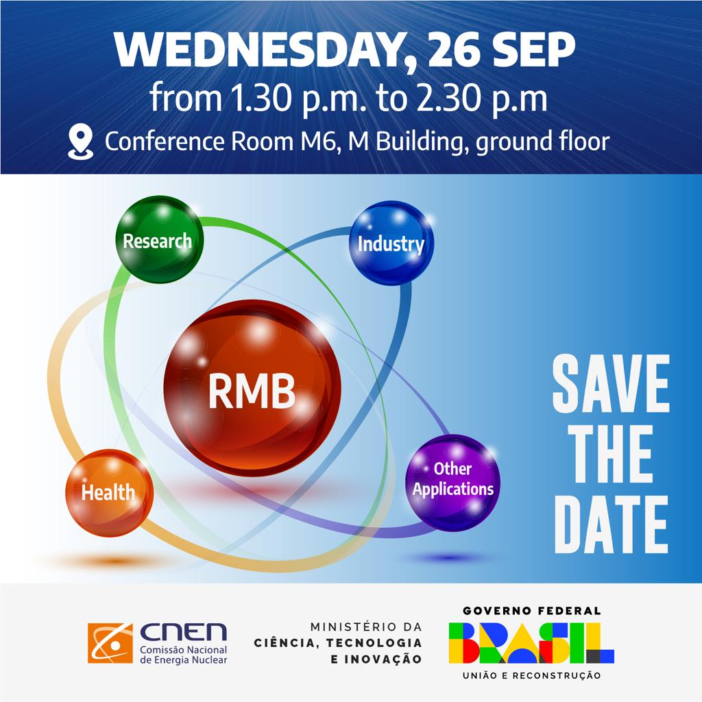 It's Today! Don't miss our side-event “RMB: The New Research Centre of the Brazilian National Nuclear Energy Commission” taking place at the <a href="/iaeaorg/">IAEA - International Atomic Energy Agency ⚛️</a> 67th General Conference

🕐 1:30 p.m. (Vienna time)
📍Conference Room M6 (M Building, Ground Floor), Vienna International Centre