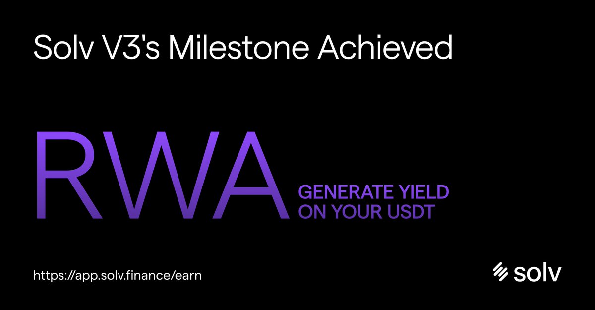 🪙The RWA Fund on Solv V3 marks a major step towards democratizing access to secure, intelligent yield opportunities in DeFi. Solv is also becoming the all-in-one place for you to find yield opportunities across #DeFi, #CeFi, and #RWA. 

This article shares: 
- What the first RWA