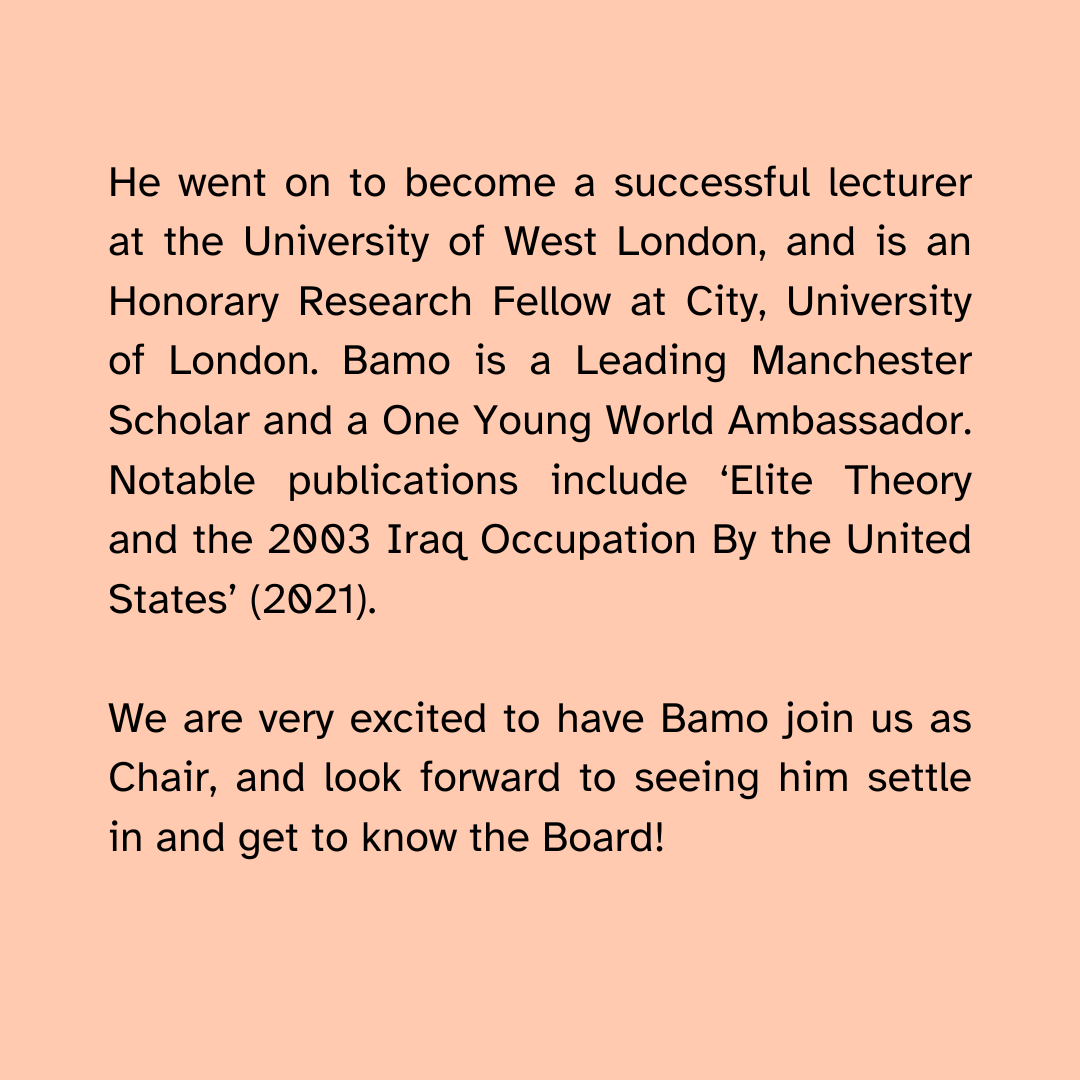 Announcing our new #ChairofTrustees, Dr. Bamo Nouri (@bamonouri)! Please join us in welcoming Bamo to the Sheba Arts team. We look forward to seeing his influence in this next stage of our exciting growth. 💫

#leadership #migrantarts #ShebaArts #governance #arts #culture