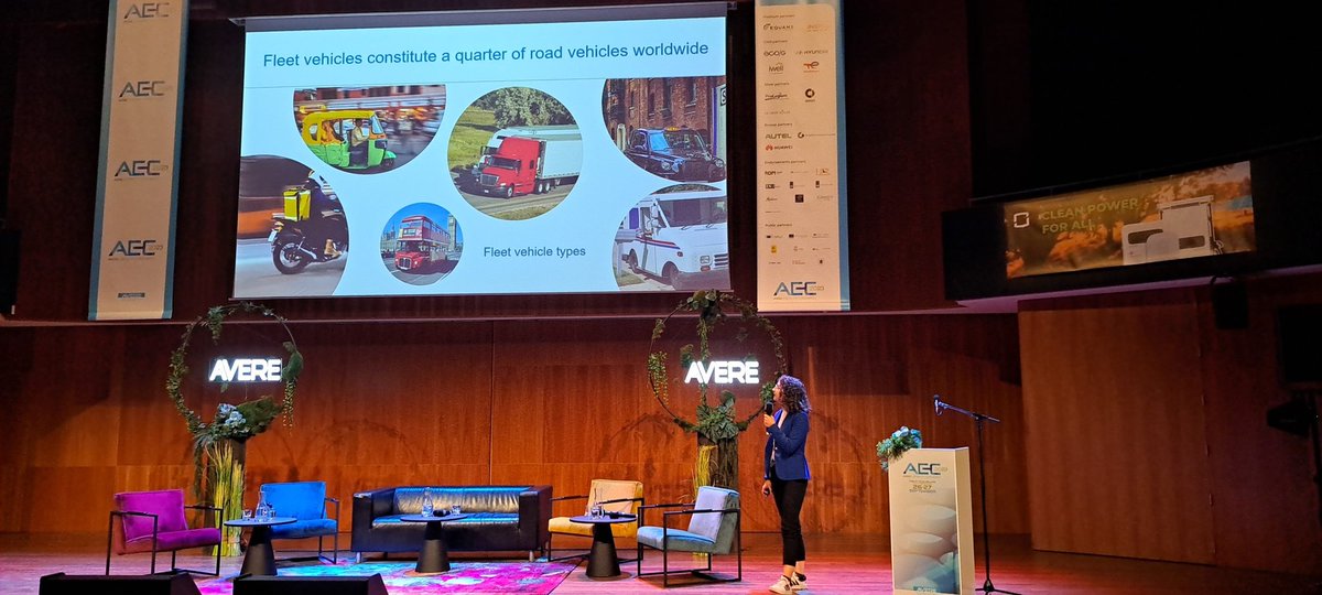 AVERE_EU's tweet image. We are closing the first morning of AEC 2023 with the keynote speech of Marie Rajon Bernard of  @TheICCT, who is providing an overview of the many benefits of fully electrifying the fleets of vehicles across Europe. #JoinForcesfor2035