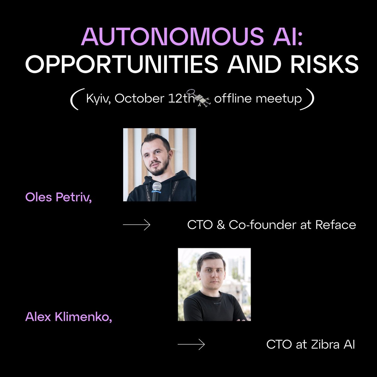 Let’s meetup in Kyiv! We’re launching a new offline event "Autonomous AI: Opportunities and Risks''🔥

At the meetup, we’ll gather top AI experts for networking and sharing experiences. You’ll learn about the goals of artificial systems, opportunities and risks, how to control