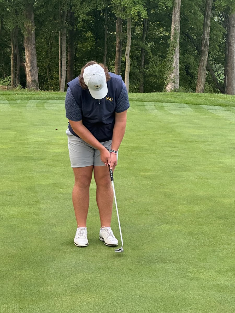 MUKnightsgolf's tweet photo. Freshmen @LaneZedrick1 lurks in T8 and looking to get his first College win. #Laner @MUKnights https://t.co/D0ELjfC8xp
