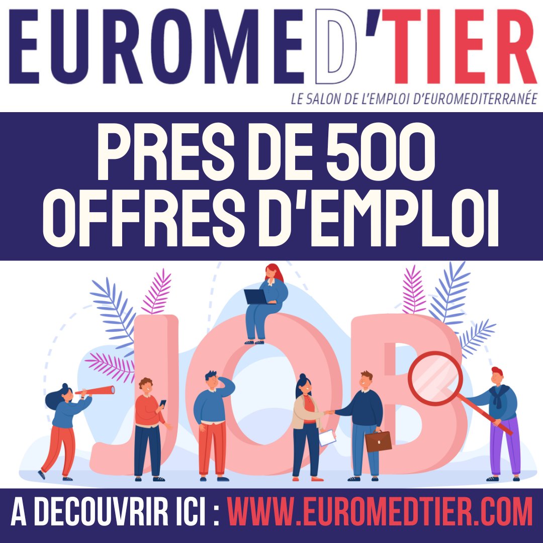 Chers visiteurs,
La liste des entreprises participantes au salon Euromed'tier est en ligne ainsi que leurs offres d'emploi !
Alors rendez-vous sur euromedtier.com afin de préparer au mieux votre venue ! #emploi #recrutement #jobdating #marseille #salon #avoscv