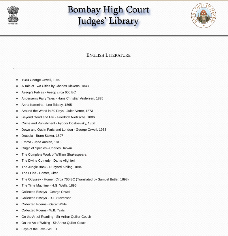 WordCiter's tweet photo. Just found that Bombay High Court Judges' Library has these books on English Literature. This is available for free download from this website:

🔗https://t.co/l8lX1K3cJ6 https://t.co/zkqS9c34EK