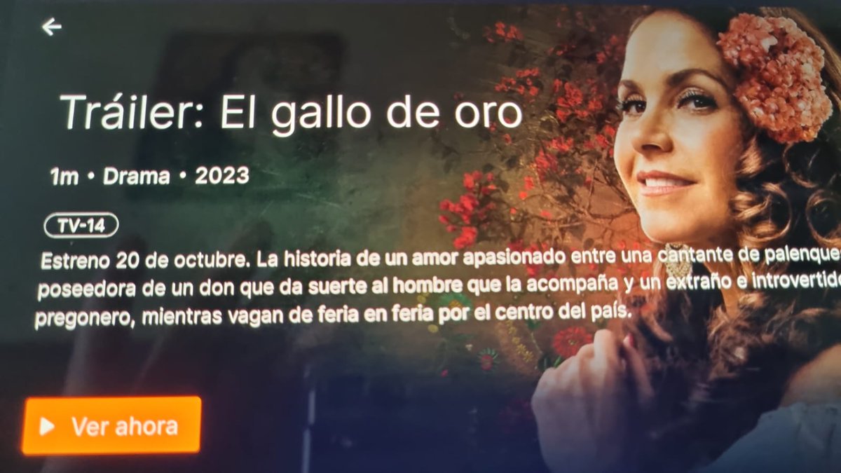 ClaudiaLAY9's tweet photo. YA ES OFICIAL EL GALLO DE ORO por el canal #Vix con Lucero #Bernada #LaCampo y José Ron #Dionisio se estrena este 20 de octubre,no deje de verla esa hermosa serie con Lucero que está padrisima,ya me encantó ese tráiler,se viene escenas HERMOSÍSIMA,CALIENTES...YA ESTOY LLORANDO 😭 https://t.co/wQcmfqmirF