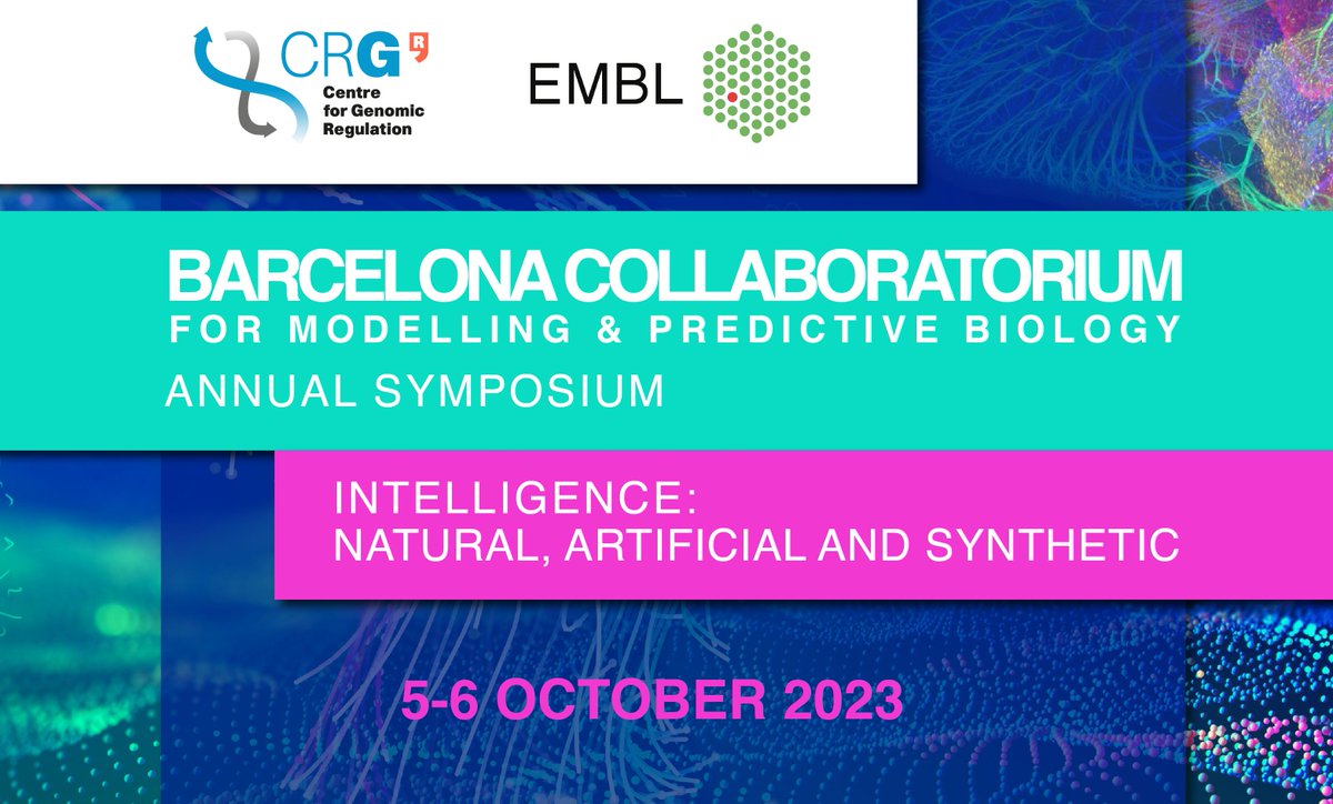 Barcelona Collaboratorium (@bcncollab) on Twitter photo 🙌Last couple of days to register and submit your posters for the <a href="/BCNCollab/">Barcelona Collaboratorium</a> Symposium!
Deadline: 28/09/23
🗣️Intelligence: Natural, Artificial and Synthetic
📅5&6 October 2023
📍<a href="/the_prbb/">Biomedicina BCN</a> Auditorium
FREE REGISTRATION: tinyurl.com/4adacc4h 🙌Last couple of days to register and submit your posters for the <a href="/BCNCollab/">Barcelona Collaboratorium</a> Symposium!
Deadline: 28/09/23
🗣️Intelligence: Natural, Artificial and Synthetic
📅5&6 October 2023
📍<a href="/the_prbb/">Biomedicina BCN</a> Auditorium
FREE REGISTRATION: tinyurl.com/4adacc4h
