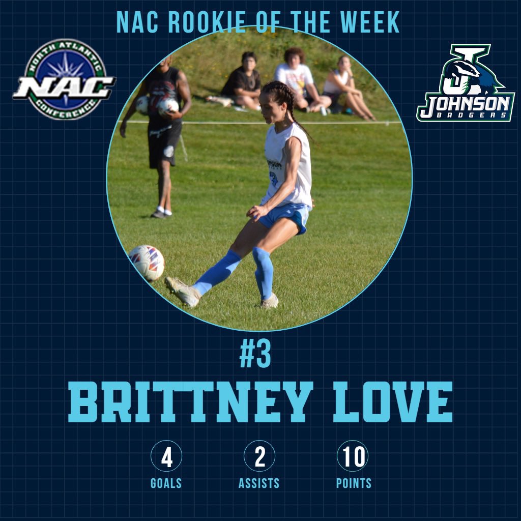 BrittneyLaci's tweet photo. Rookie of the week for The North Atlantic Conference!!! #johnsonbadgers #gd2bab #vermontstateuniversity https://t.co/6nYIXm0vtv