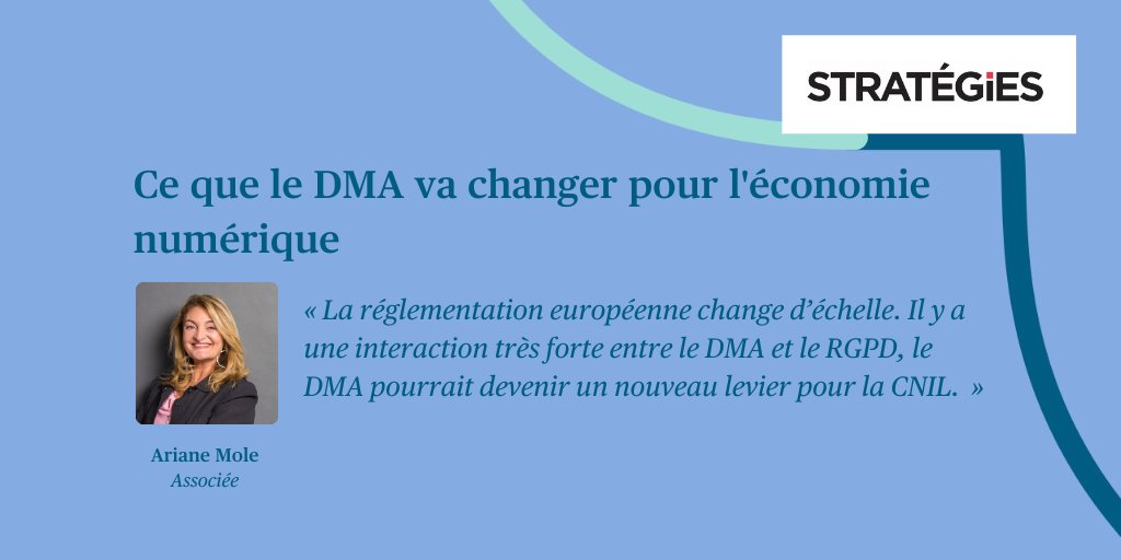 Le #DMA – Digital Markets Act | Un point de bascule pour l'économie numérique européenne ?
👉 Découvrez l'intégralité de l'interview de notre associée <a href="/ARIANEMOLE/">Ariane Mole</a> dans <a href="/Strategies/">Strategies</a>  en kiosque ou en ligne (accès abonnés) 👇
strategies.fr/actualites/cul…