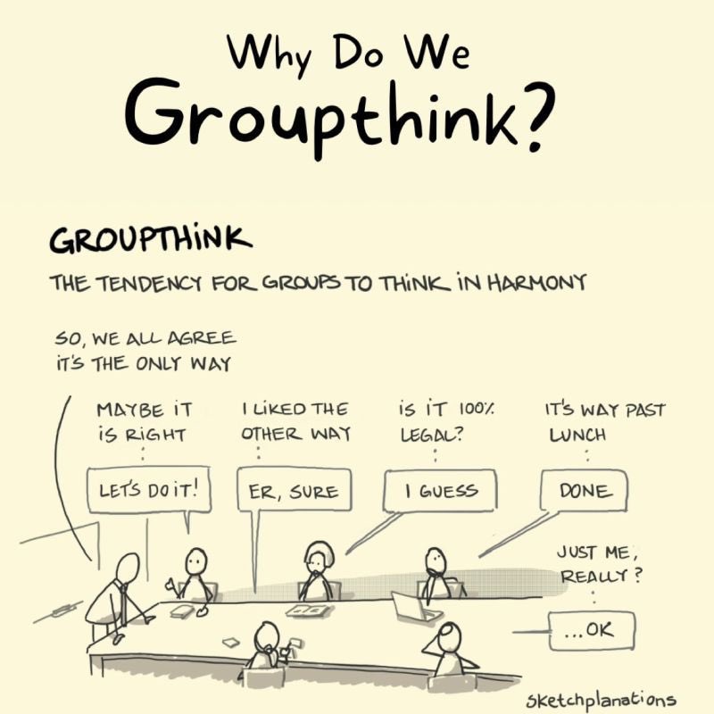 EduShaikh's tweet image. Groupthink - it leads to the loss of individual creativity, uniqueness, and independent thinking. 

#yorklearns #cisopd #cohort21 #bsuedtech #PMP #k12 #googleEi #GenAI