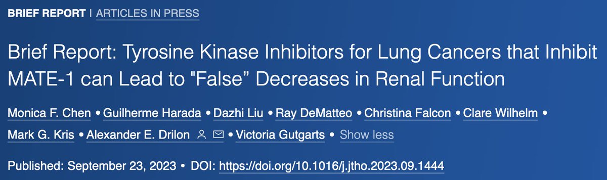 Great work from Drs. <a href="/MonicaChenMD/">Monica Chen</a> <a href="/HaradaGuilherme/">Guilherme Harada</a> <a href="/dazhiliurx/">Dazhi Liu, Pharm.D, BCOP</a> <a href="/RayDPharmD/">Raymond DeMatteo, PharmD, BCOP</a> <a href="/alexdrilon/">Alexander Drilon MD</a> <a href="/V_Gutgarts/">Victoria.Gutgarts</a> and the <a href="/MSK_Neph/">Memorial Sloan Kettering Nephrology</a> <a href="/MSKCancerCenter/">Memorial Sloan Kettering Cancer Center</a> team.