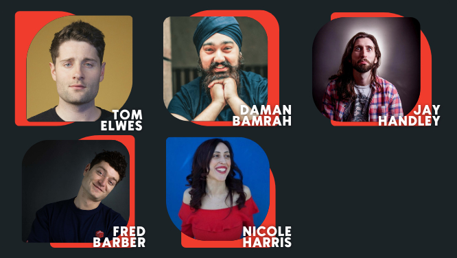 Bringing the laughs tonight! 🤩 @TomElwes @dsbamrah @JayWHandley @FredBahBah @NicoleHarris AND MORE Grab a free drink and come be part of the fun!