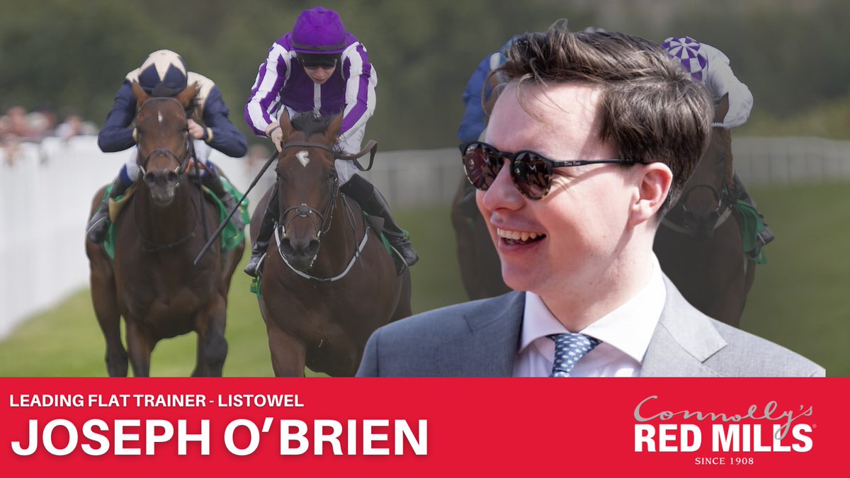 Leading Flat Trainer at @ListowelRaces 2023 Joseph O'Brien has had a great season and this continued at the Listowel Festival last week as he was was crowned #REDMILLS Leading Flat Trainer👏 #FeedYourDesireToWin