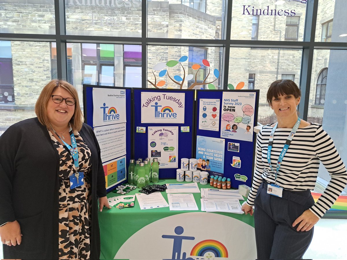 BTHFT's tweet image. Our #WellbeingWeek continues with #TalkingTuesday on the main concourse at BRI! 🫶

Come and talk to our @bthft_od team about all things wellbeing! Find out more about wellbeing conversations, Freedom to Speak Up and Time2Thrive 💙

@Mel_Pickup @_Sajaz @ActAsOneBDC