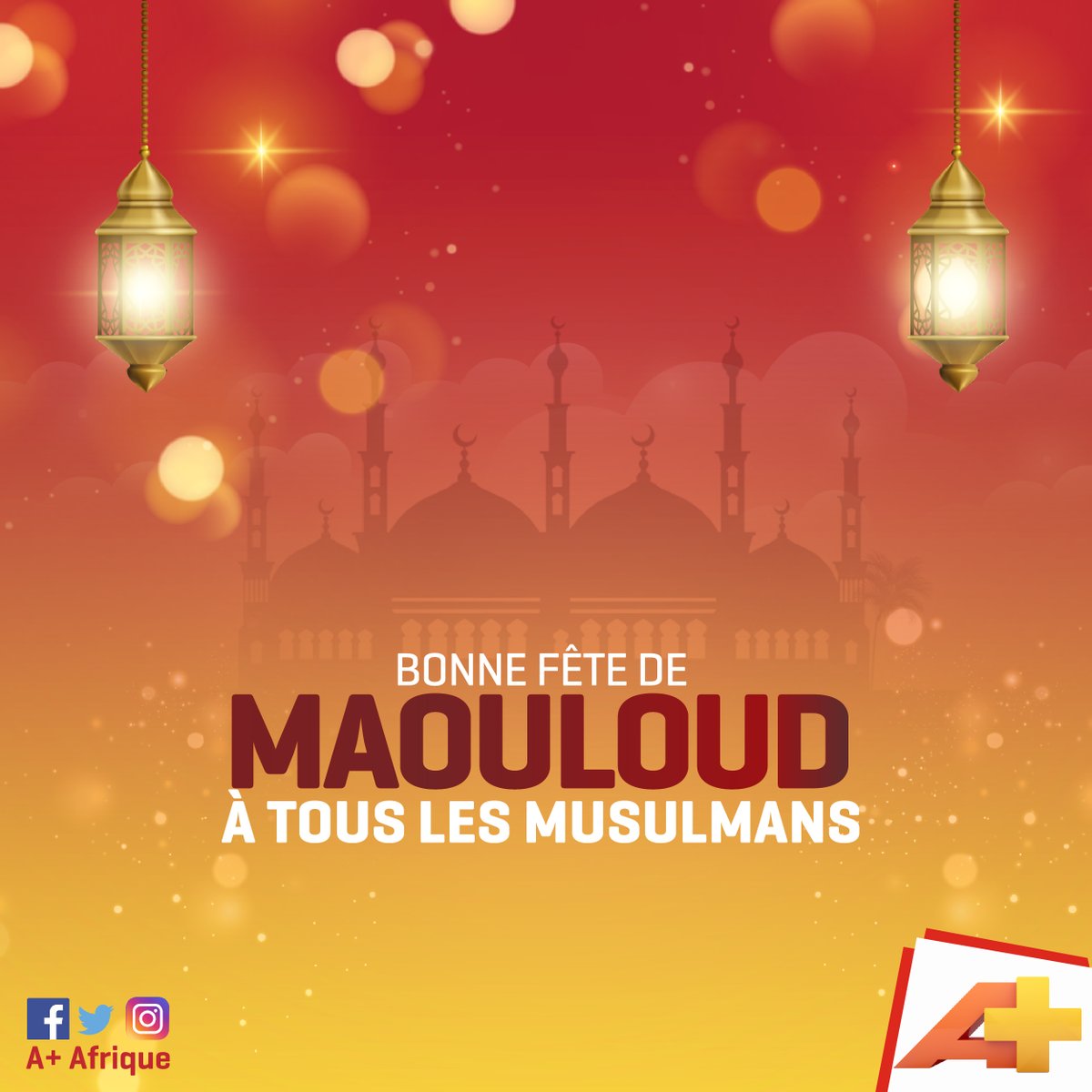 A+ Afrique souhaite une excellente commémoration de la naissance du prophète de l'Islam, à tous les Musulmans et Musulmanes.

#Maouloud #Maoulid
#musulman #musulmane
