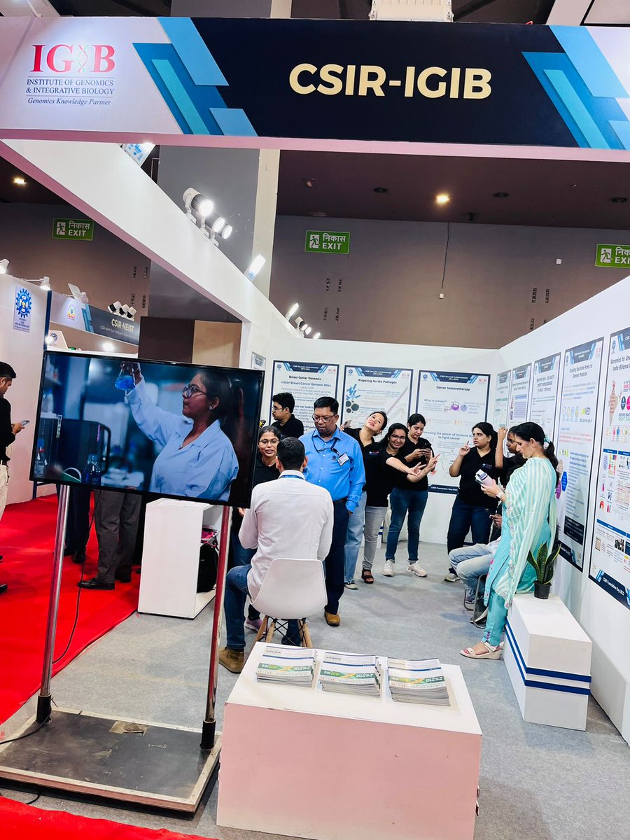 We are at Pragati Maidan today at IGIB and Jigyasa exhibits. Visit us tomorrow at the IGIB booth to witness genomics research that we do at the institute! #outreach #IGIBoutreach2023