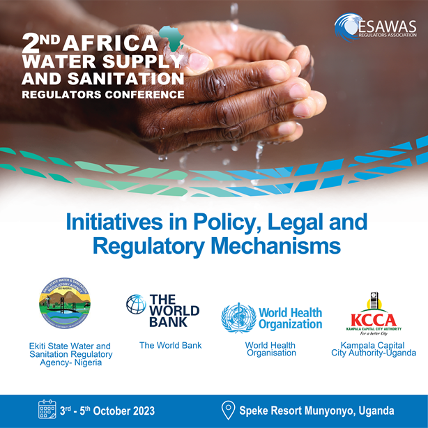 We will hear positive impacts of establishing a state regulator, regulatory mechanisms for onsite sanitation services, novel incentives and tools to enhance services to marginalised communities and risk-based regulation of small water supplies.
<a href="/WorldBankWater/">World Bank Water</a>
<a href="/KCCAUG/">Kampala Capital City Authority (KCCA)</a>
@WHORegNet