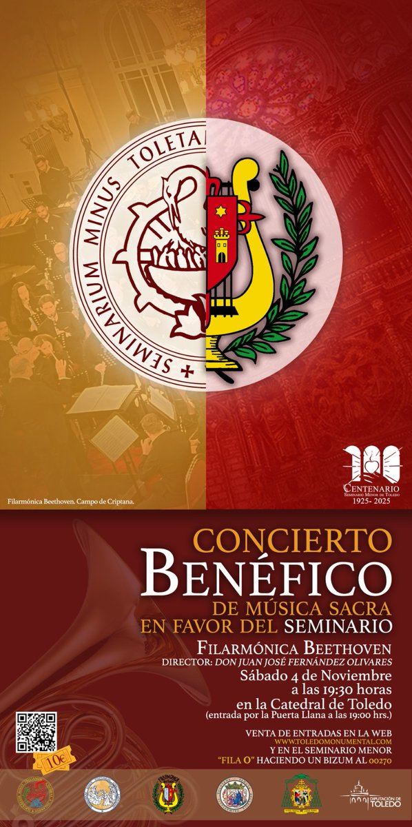 Concierto Benéfico de #FilármonicaBeethoven en #CatedralPrimada en favor del #Seminario #Toledo 4 #noviembre2023 19.30h #FilaCero <a href="/architoledo/">Archidiócesis de Toledo</a> @Creando_FARP @toledoayto <a href="/SICP_de_Toledo/">Catedral de Toledo</a> <a href="/RTVDToledo/">@RTVDToledo</a> <a href="/delfamiliatoled/">Deleg Familia y Vida Toledo</a> <a href="/CatequesisToled/">Deleg Catequesis</a> <a href="/caritasto/">Cáritas  Toledo</a> <a href="/MisionesToledo/">Misiones Toledo</a> <a href="/postoladoseglar/">Deleg. Apost. Seglar</a>