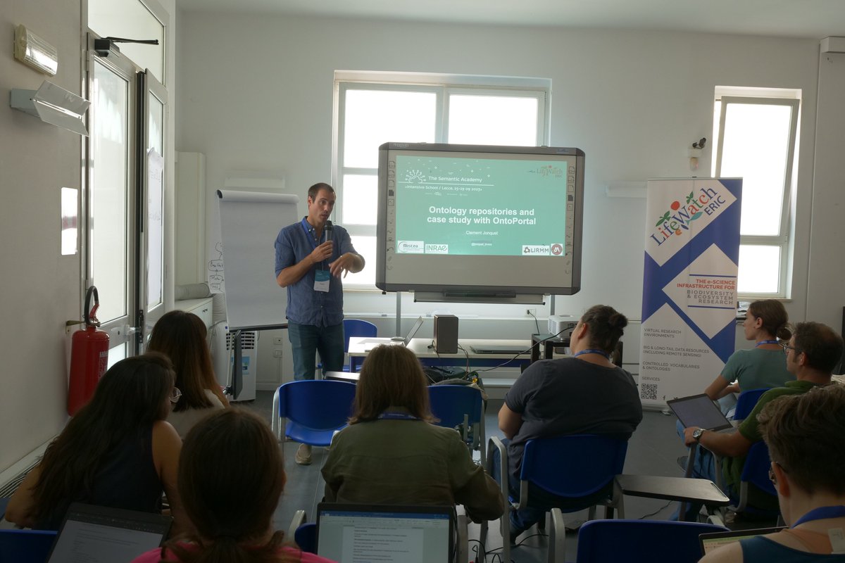 LifeWatchERIC's tweet image. Day 2️⃣ of the #SemanticAcademy in Lecce!

This morning @naouelkaram and @jonquet_lirmm held a session about #SemanticWeb and #OntologyEngineering, including insights about @ontoportal.

Are you attending the Semantic Academy? Share your moments with the #SemanticAcademy hashtag!