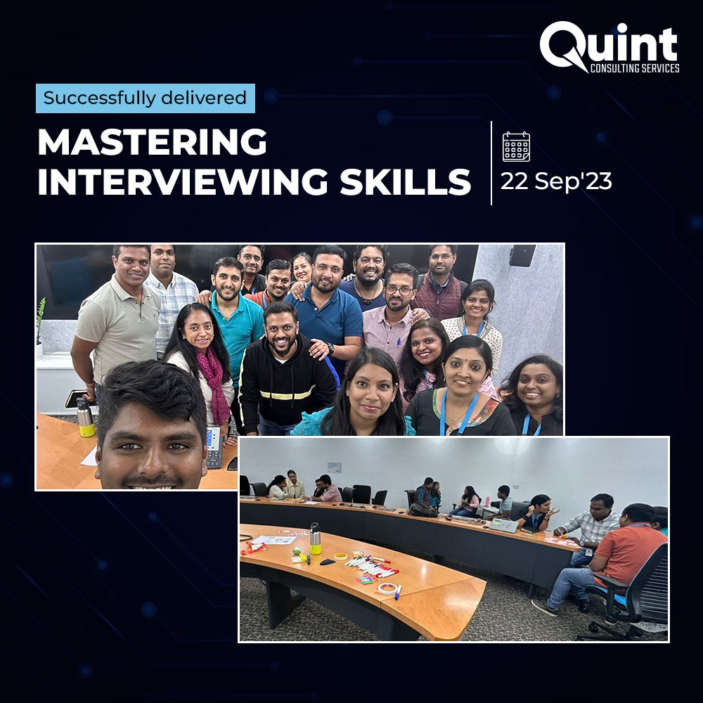 quint_india's tweet image. Delighted to have conducted a tailored one-day training on Mastering Interviewing Skills for a prominent Australian multinational banking and financial services company!

#InterviewSkillsTraining #CareerGrowth #ProfessionalDevelopment #BankingAndFinance #EQAssessments #CaseStudie