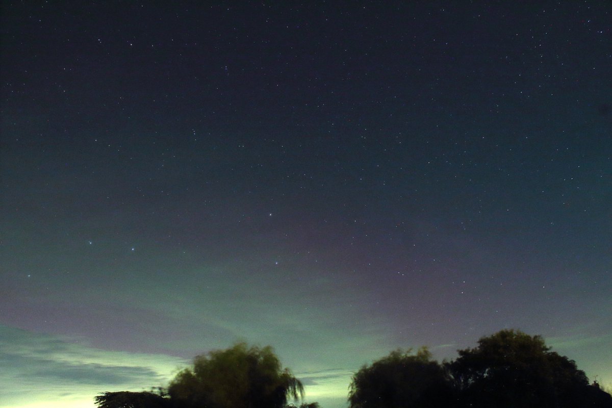 TerryAstroWebb's tweet photo. Eventually managed to get an image of the Northern Lights ... well I think it is ... although only a faint purpleish tinge ... from Eastbourne! Looking North (of course)  at 11:43 pm on 24th Sep. 😀 https://t.co/3jxc2saMYx
