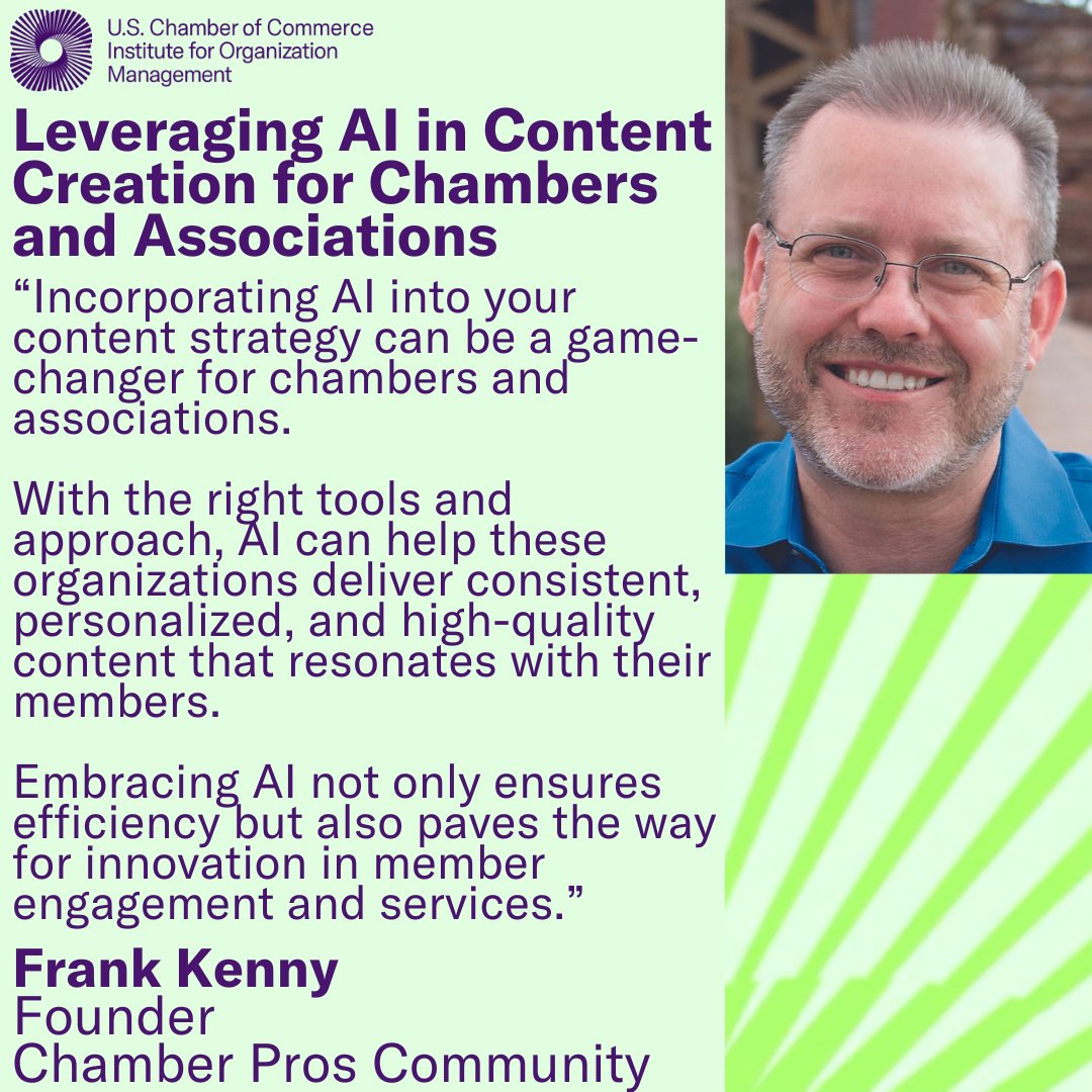 IOMeducates's tweet photo. Frank Kenny, Founder of Chamber Pros Community, shares with us in this blog article, "Leveraging AI in Content Creation for Chambers and Associations."
Wait for the surprising twist by reading the full article at: https://t.co/3KvmEa68Sj
#IOMeducates #IOMfaculty #IOMblog https://t.co/kQZV9Tw2fd