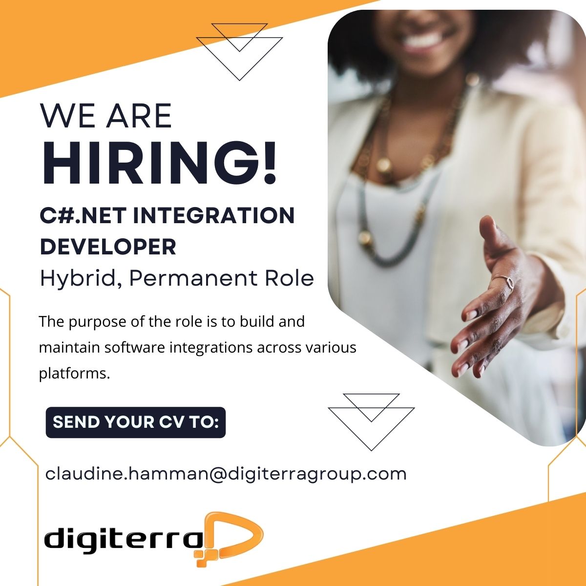 Our spotlight job of the week! 
C#.NET INTEGRATION DEVELOPER
Location: Johannesburg, Hybrid 
Duration: Permanent
Send your CV to: claudine.hamman@digiterragroup.com

#cnetdeveloper #hiringnow #digiterracareers #job #integrationdeveloper