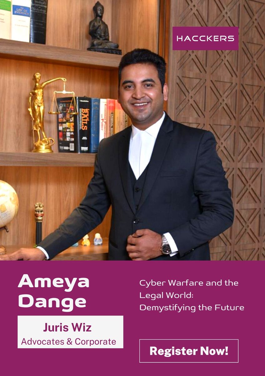 fiiveeyes's tweet photo. Prepare to be dazzled by legal brilliance at #0xCode !
Introducing Ameya Dange, a legal maestro with 15+ years of experience as a cyber and criminal high court lawyer. Get ready to meet the Master of Law.
Join us for a cyber legal journey like no other! #LegalLuminary #CyberLaw #0xCodeSpeaker