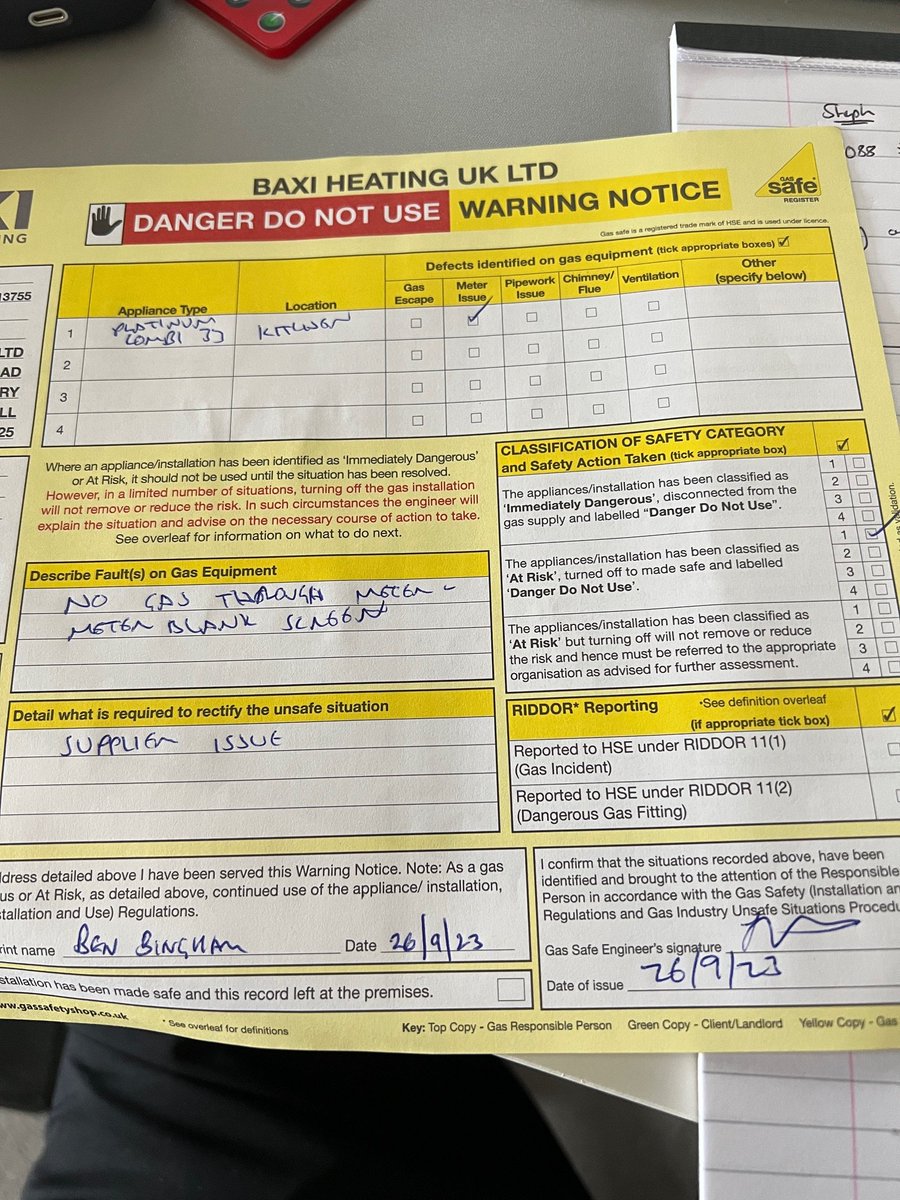 ben_bingham's tweet photo. @OVOEnergy your service has been a disgrace, without gas for nearly three days now due to your faulty meter. Three engineers have all failed to turn up. We have no hot water or heating as a result and young children in the house. The attached photos show it is a faulty meter!! https://t.co/C2qk9Lk0yg