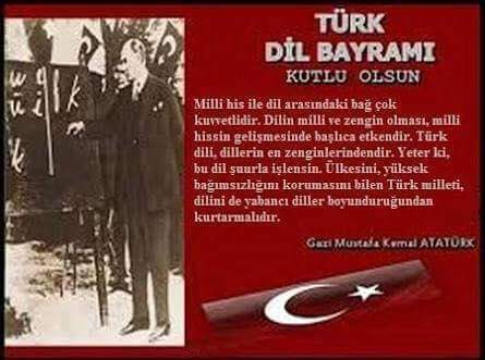 Türk demek, Türkçe demektir.

26 Eylül #TürkDilBayramı 'mız kutlu olsun.