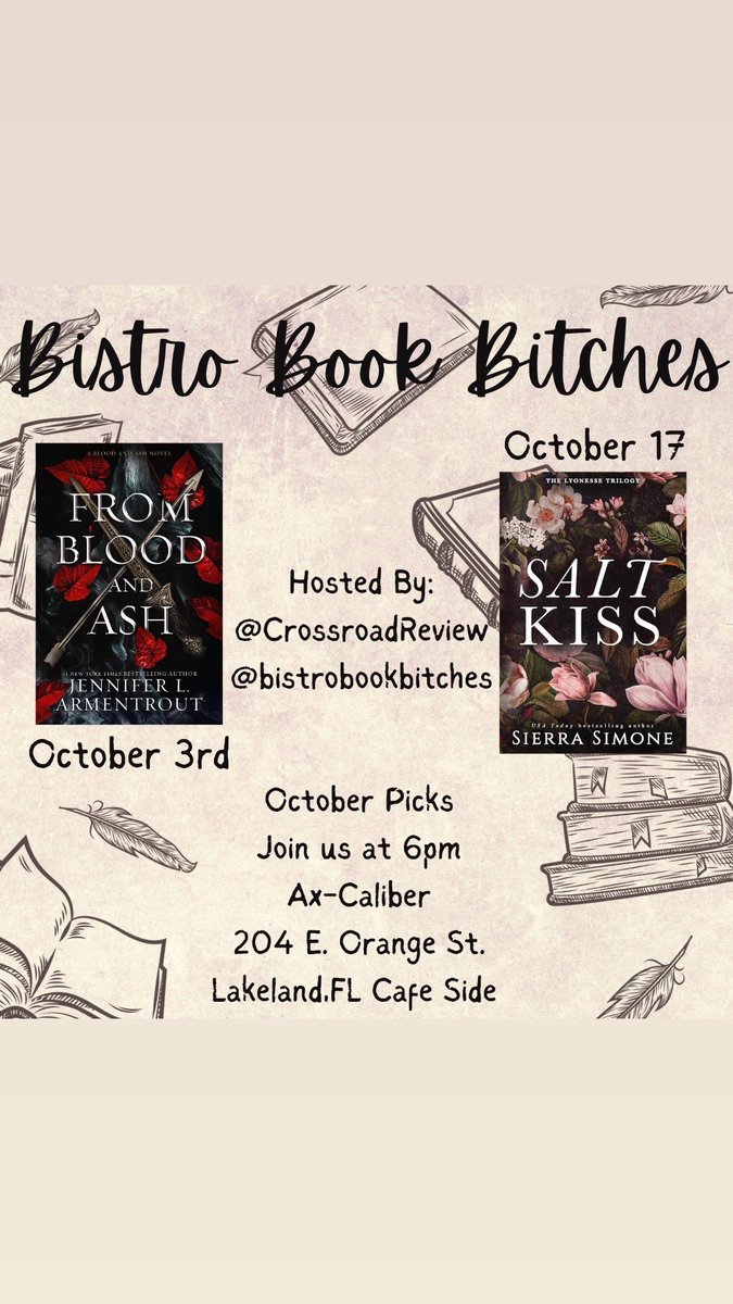 🙏 to @ververomance for copies of From Blood and Ash by @JLArmentrout we are so excited to read this title. 

We will also be reading Salt Kisses by @TheSierraSimone 🙌 

#bookclub #saltkisses #frombloodandash #jenniferlarmentrout #sierrasimone #books #lakeland #lkld #vervebcc