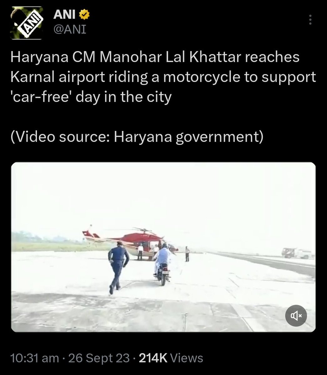 Celebrating car free day by riding a motorcycle to a helicopter.

I mean... 😅😅😅