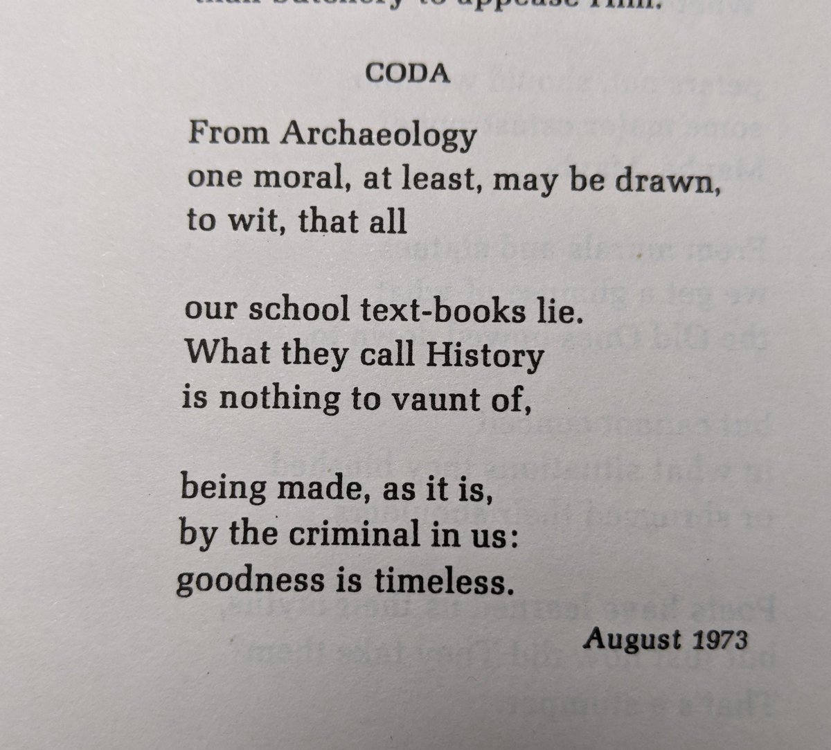 Coda to Archaeology by WH Auden.
#whauden